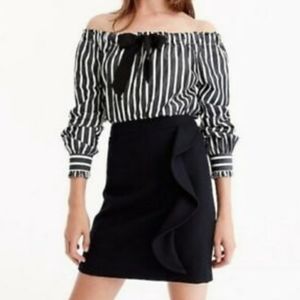 J Crew Wool Mini Skirt with front ruffle size 6